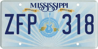 MS license plate ZFP318
