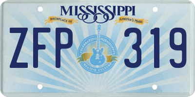 MS license plate ZFP319
