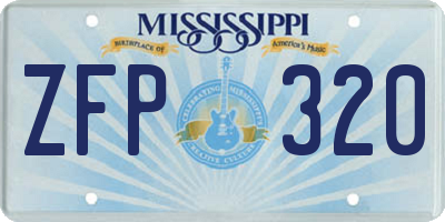 MS license plate ZFP320