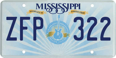 MS license plate ZFP322