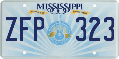 MS license plate ZFP323