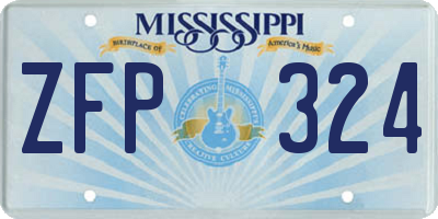 MS license plate ZFP324