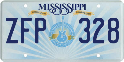 MS license plate ZFP328
