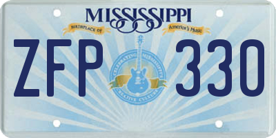 MS license plate ZFP330
