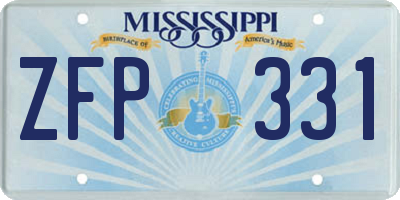 MS license plate ZFP331
