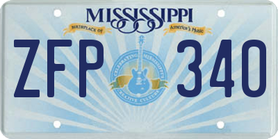 MS license plate ZFP340