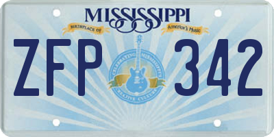 MS license plate ZFP342