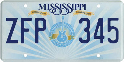 MS license plate ZFP345