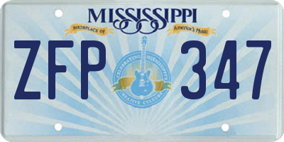 MS license plate ZFP347