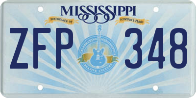 MS license plate ZFP348