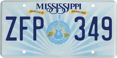MS license plate ZFP349