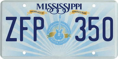 MS license plate ZFP350