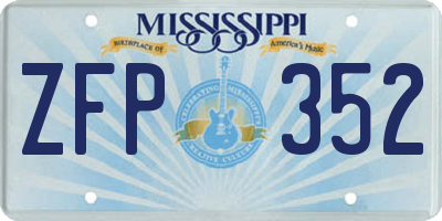 MS license plate ZFP352