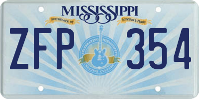 MS license plate ZFP354