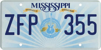 MS license plate ZFP355