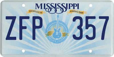 MS license plate ZFP357