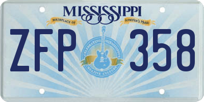 MS license plate ZFP358