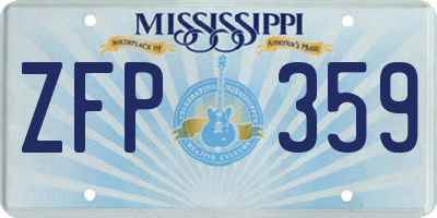 MS license plate ZFP359