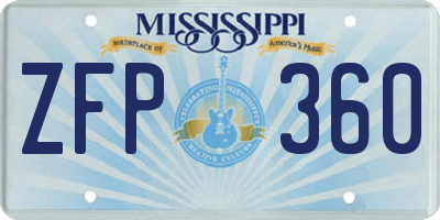 MS license plate ZFP360