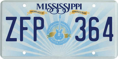 MS license plate ZFP364