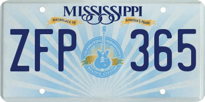MS license plate ZFP365