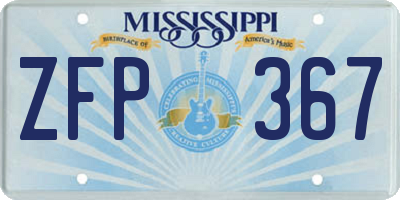 MS license plate ZFP367