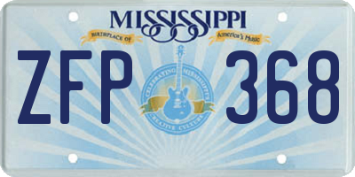 MS license plate ZFP368
