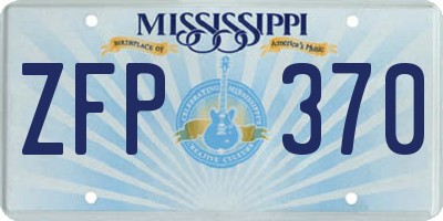 MS license plate ZFP370