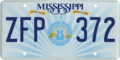 MS license plate ZFP372