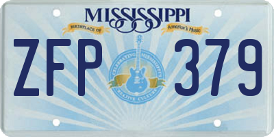 MS license plate ZFP379