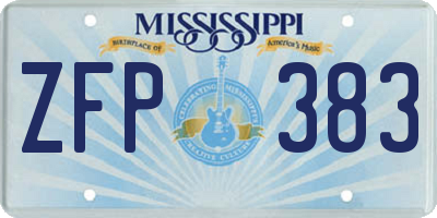 MS license plate ZFP383