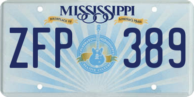 MS license plate ZFP389