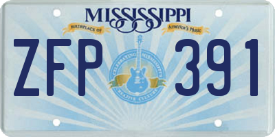 MS license plate ZFP391