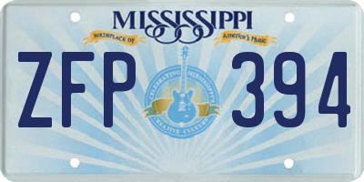 MS license plate ZFP394