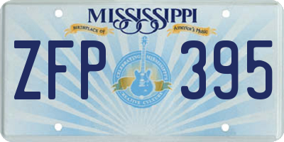 MS license plate ZFP395