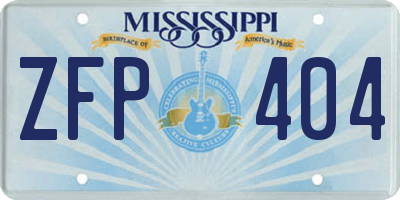 MS license plate ZFP404