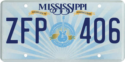 MS license plate ZFP406