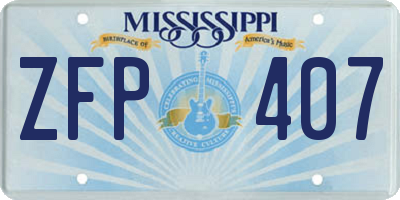 MS license plate ZFP407
