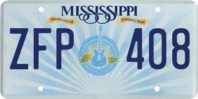 MS license plate ZFP408