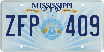 MS license plate ZFP409