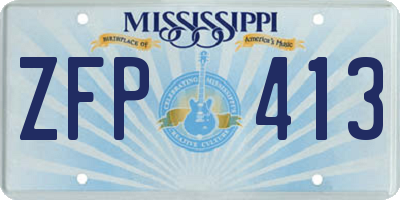 MS license plate ZFP413