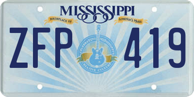 MS license plate ZFP419
