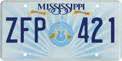 MS license plate ZFP421