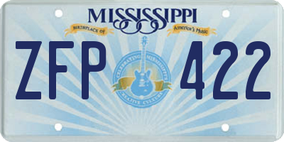 MS license plate ZFP422