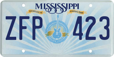 MS license plate ZFP423