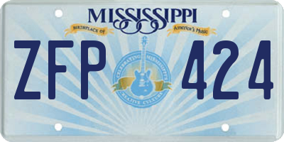 MS license plate ZFP424