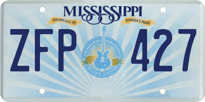 MS license plate ZFP427