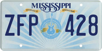 MS license plate ZFP428