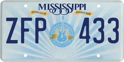 MS license plate ZFP433
