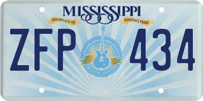 MS license plate ZFP434